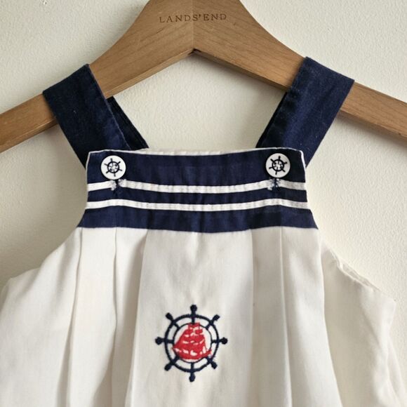 Vintage 80s Nautical Sailor Sundress – Baby Girl Size 2T – Made in USA – EUC - Picture 2 of 7